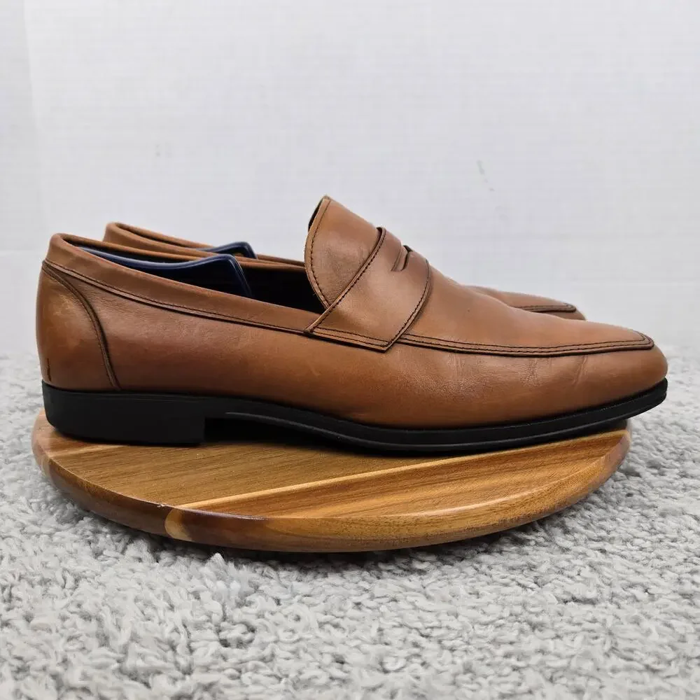 Allen Edmonds Mens 12EEE Wide Georgetown Brown Leather Casual Daily Penny Loafer